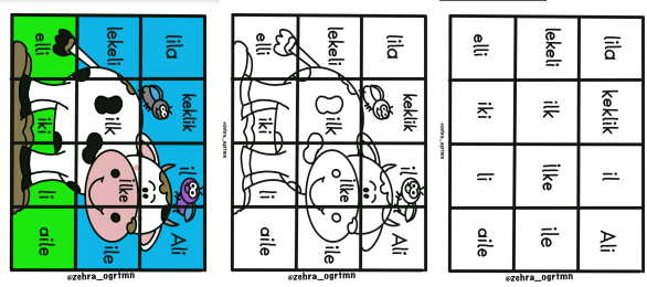 İ Sesi İnek Yapboz Etkinliği